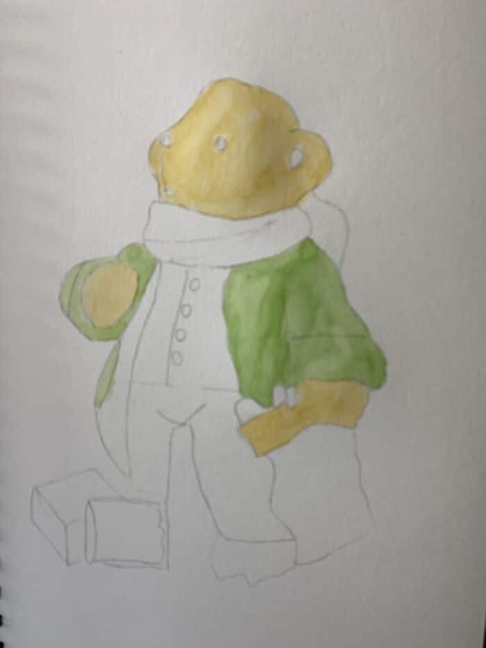 première couche aquarelle nounours