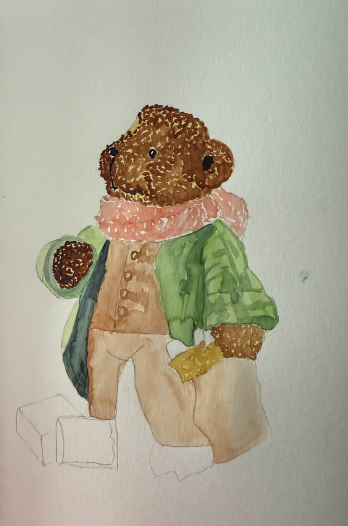 effet peluche aquarelle nounours