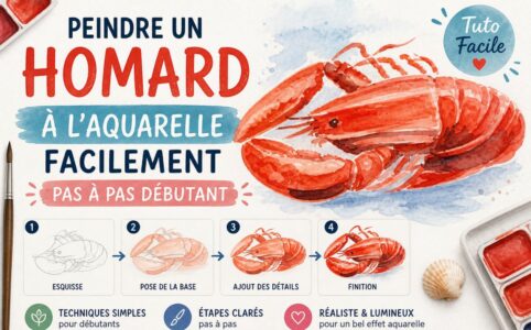 Peindre un homard à l’aquarelle facilement avec un tutoriel pas à pas pour débutant