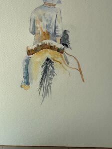 Détails a l aquarelle du cavalier 