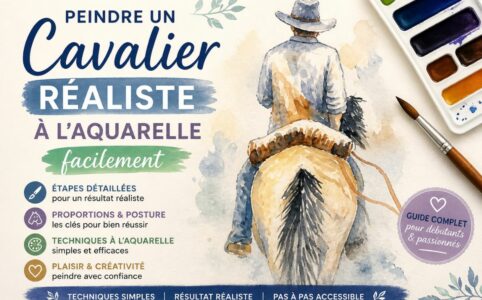 Peindre un cavalier réaliste à l’aquarelle facilement tutoriel débutant pas à pas