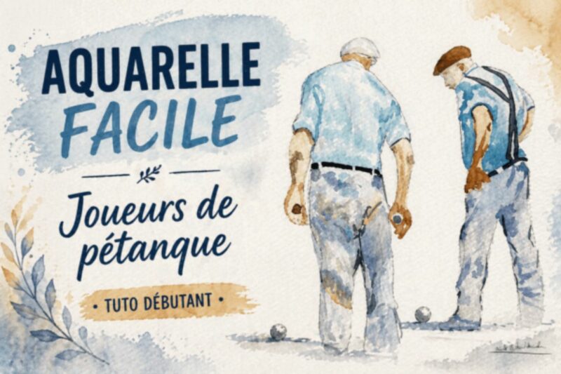 peindre des joueurs de pétanque à l’aquarelle facilement