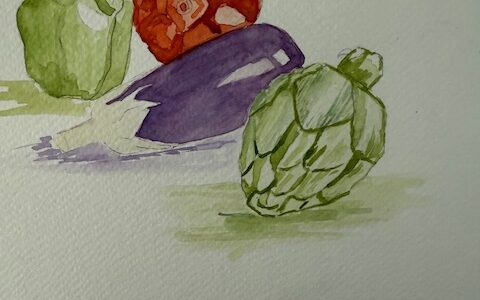Peindre des légumes à l'aquarelle