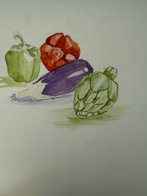 Peindre des légumes à l'aquarelle