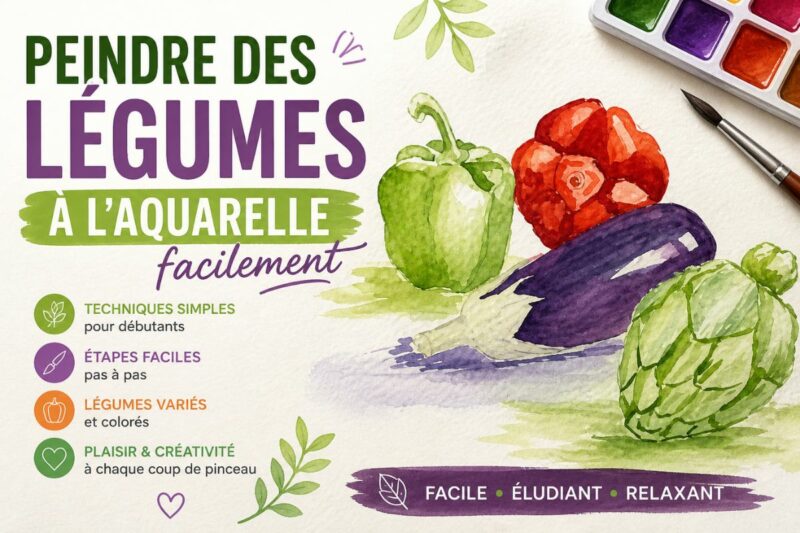 Peindre des légumes à l’aquarelle facilement tutoriel débutant pas à pas