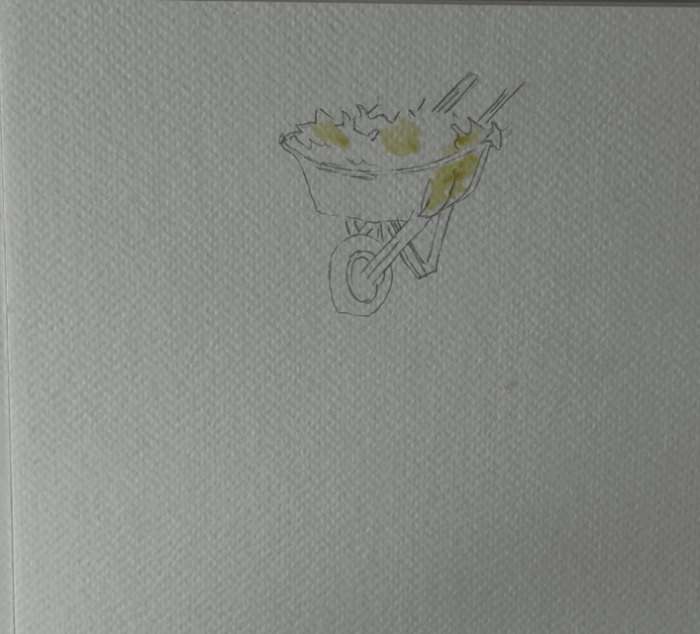 esquisse brouette aquarelle au crayon
