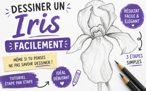 dessiner un iris facilement étape par étape pour débutant