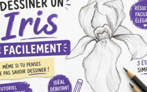 dessiner un iris facilement étape par étape pour débutant