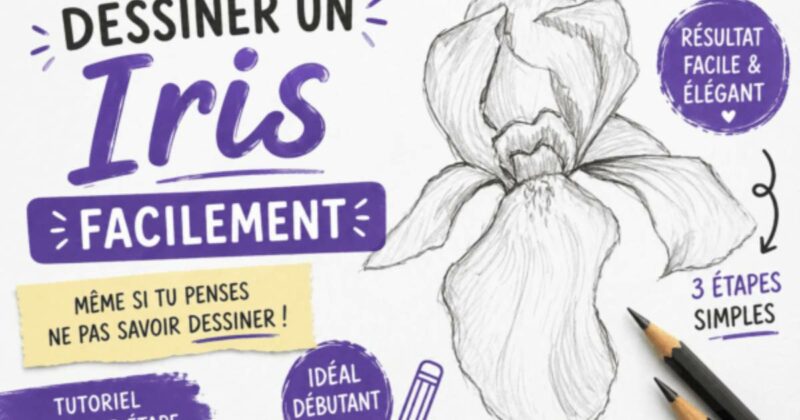 dessiner un iris facilement étape par étape pour débutant
