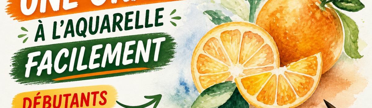 peindre une orange à l aquarelle facile tuto debutant fruit aquarelle