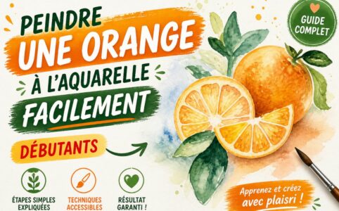peindre une orange à l aquarelle facile tuto debutant fruit aquarelle