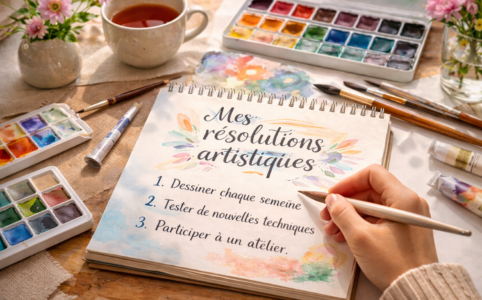 resolutions artistiques carnet aquarelle objectifs creatifs debutant