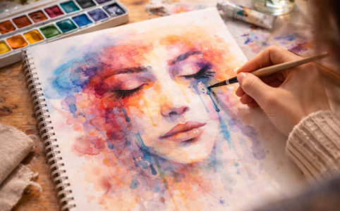 art émotionnel dessin peinture expression des émotions aquarelle