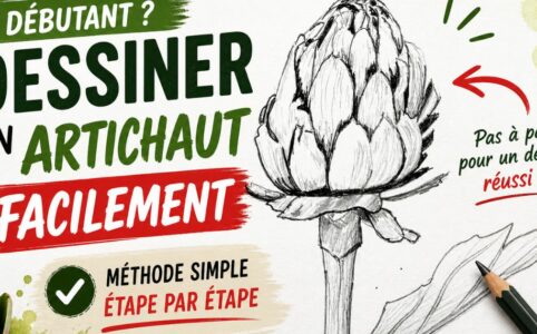 dessiner un artichaut facilement dessin crayon debutant methode etape par etape