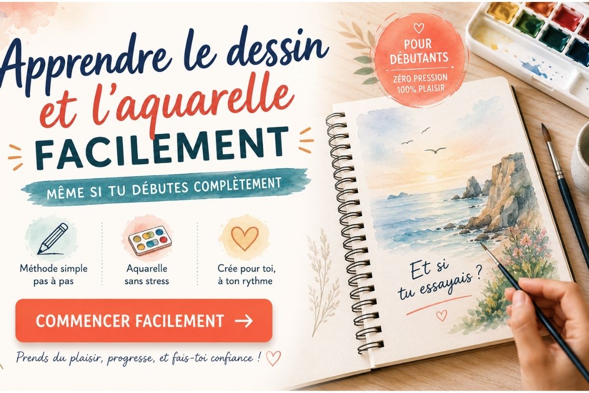 apprendre le dessin et l’aquarelle facilement avec une méthode simple, progressive et sans stress pour débutants
